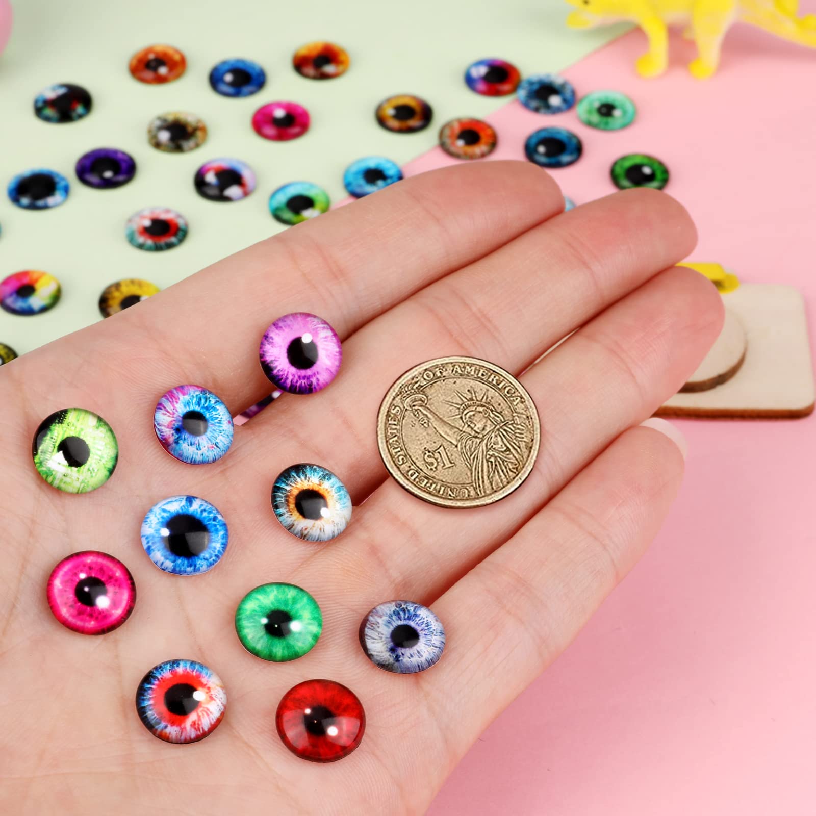 Amazon.co.jp: MWOOT 100個 12mm ドラゴンアイズドールアイキット